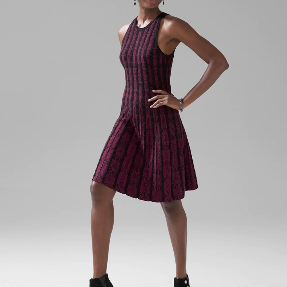 ⭐️NEW⭐️White House Black Market (WHBM) Sleeveless Python-Print Sweater Dress - Picture 3 of 13